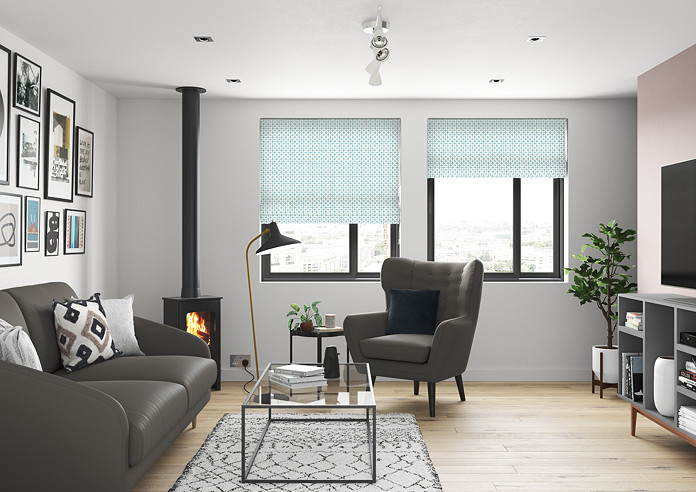 Zap, Azure - Twist&Fit Roman Blind - Image 5
